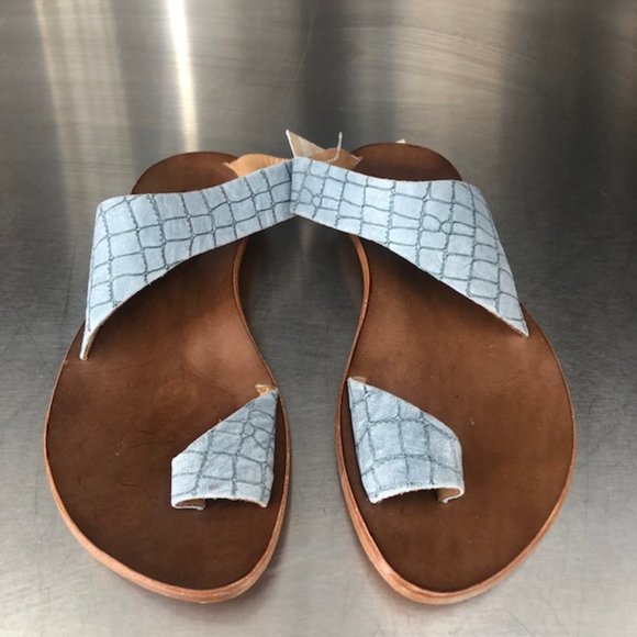 Cydwoq sandals, light blue gator leather size 37. - Picture 1 of 7